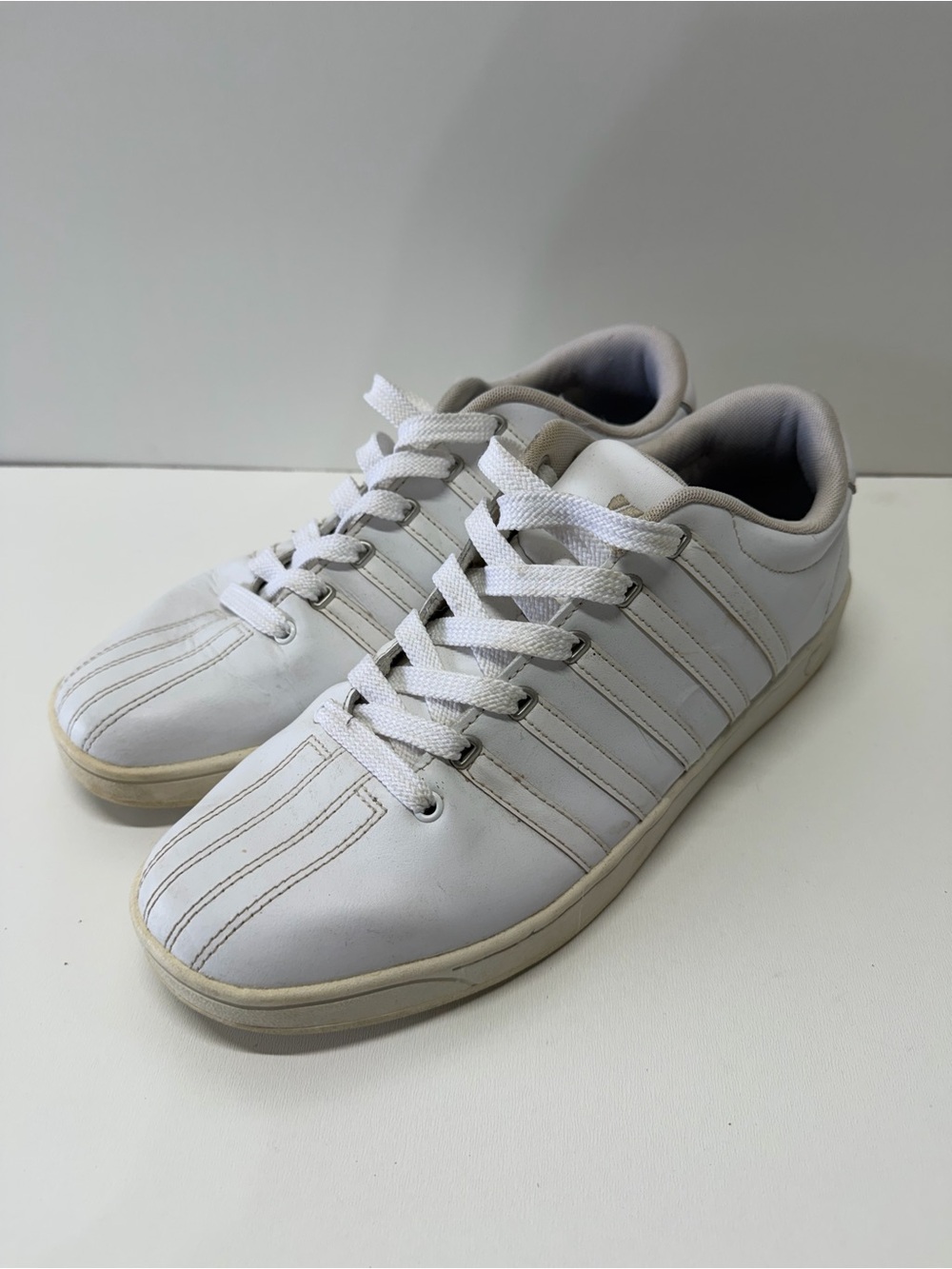 K-Swiss White Low-Top Lace-Up Sneakers Mens 12